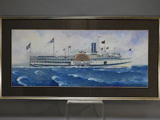 Wallace Randall Painting of Steamship Rhode Island