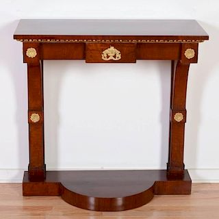Continental Neo-Classical bronze, mahogany pier table