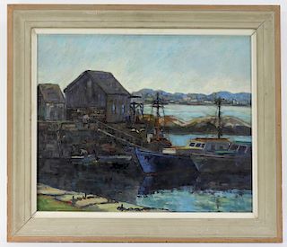 Vera Owen Impressionist Gloucester Harbor Painting