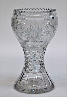 Pairpoint American Brilliant Cut Glass Corset Vase