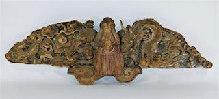 19C. Chinese Carved Dragon Architectural Element