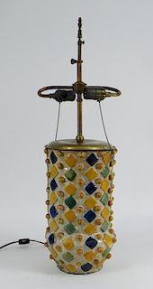 Italian MCM Glazed Art Pottery Table Lamp