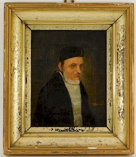 19C European Portrait Painting of a Bearded Man