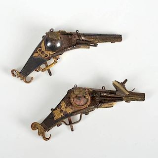 (2) miniature wheellock pistols poss. Michael Mann