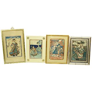 4 Japanese Woodblock Prints
