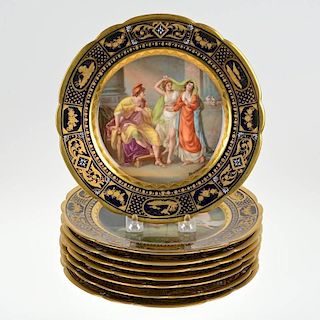 Set (8) Royal Vienna porcelain cabinet plates