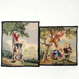 (2) Real Fabrica de Tapices Spanish tapestry panels