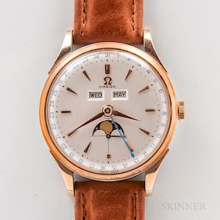 Unusual Omega Reference 2606 Triple Calendar with Moon Phase Wristwatch