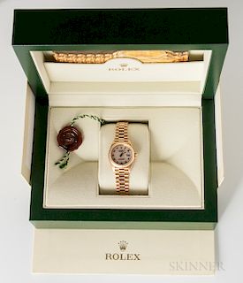 Rolex 18kt Gold President Lady's Datejust Reference 69178 with Box