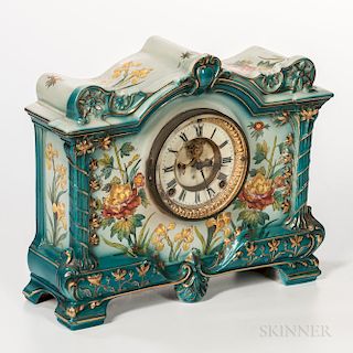 Ansonia Royal Bonn "La Palma" China Case Clock