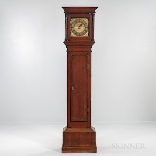 Early English Thirty-hour Brass-dial Longcase Clock