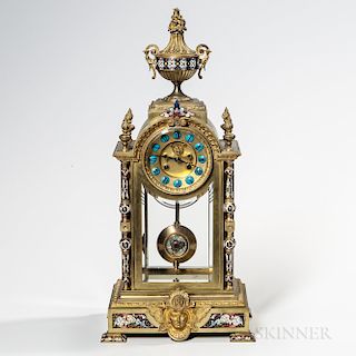 French Champleve and Ornamental Crystal Regulator