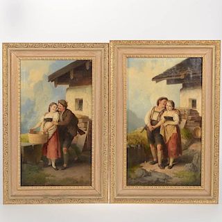 Ernst Henseler (1852-1940, German), pair paintings