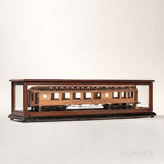 Scratch-built Wooden Patent Model of a Railcar