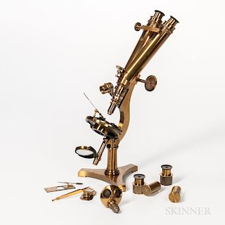 R & J Beck Compound Binocular Microscope
