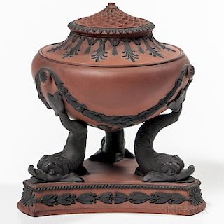 Wedgwood Rosso Antico Pastille Burner and Cover