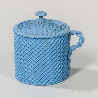 Wedgwood Solid Blue Jasper Custard Cup and Cover