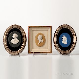 Three Wedgwood Jasper Portrait Medallions