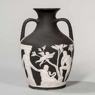 Wedgwood Solid Black Jasper Portland Vase