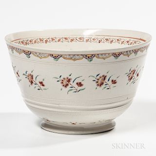 Staffordshire Salt-glazed Stoneware Punch Bowl
