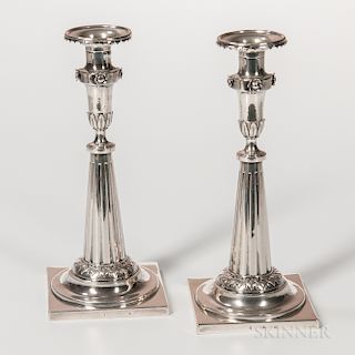 Pair of German Silver Candlesticks