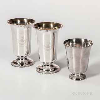 Three Continental Silver Footed Beakers
