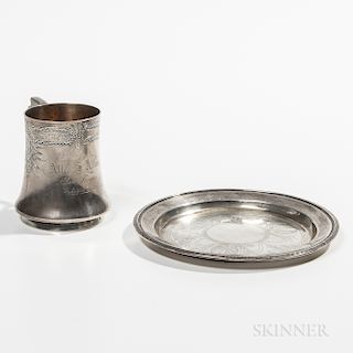 Two Pieces of William C. Vanderslice Coin Silver Tableware
