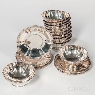 Twelve Tiffany & Co. Sterling Silver Bowls and Undertrays