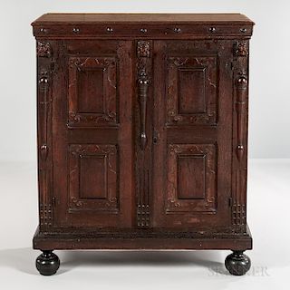 Renaissance-style Carved Oak Cabinet