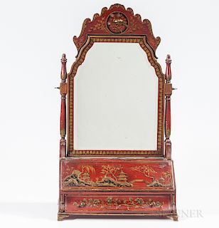 Japanned Table Desk with Mirror