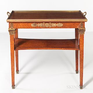 Louis XVI-style Ormolu-mounted Burl Amboyna-veneered Side Table