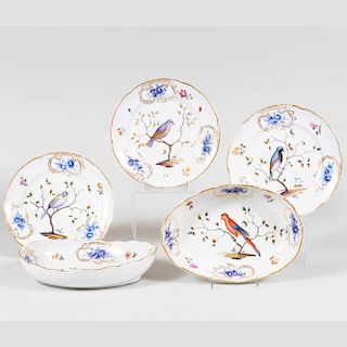 Meissen Porcelain Part Service Decorated with Birds