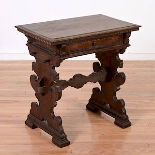 Italian Baroque carved walnut side table