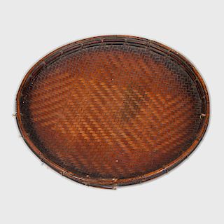 Large Japanese Flat Weaved Basket