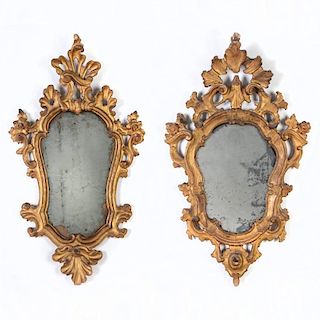 Near pair Italian Rococo giltwood girandole mirrors