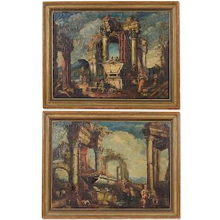 Manner of Marco Ricci (19th c.), pair paintings