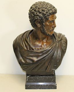 Vincenzo Salomone Signed Bronze Bust of