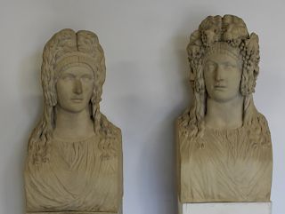 Lot of 2 Large Busts on Stands.