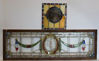 Antique Leaded and Stained Glass Window Lot.
