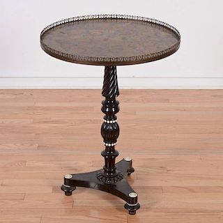 Continental ebonized wood tripod table