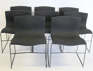 8 Handkerchief Vignelli Knoll Studio Black Chairs