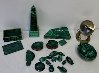 Lot of Assorted Collectible Malachite Cabinet