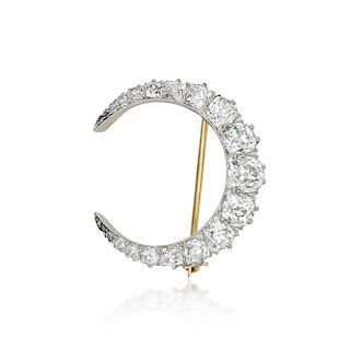 VIctorian Tiffany & Co. Crescent Diamond Pin