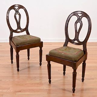 Pair Continental Neo-Classical side chairs