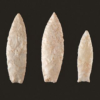 Three Paleo Points, From the Collection of Richard Bourn, Sr., Old Saybrook, Connecticut 