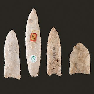 Four Paleo Points, From the Collection of Richard Bourn, Sr., Old Saybrook, Connecticut 