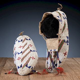 Sioux Fully Beaded Hide Moccasins