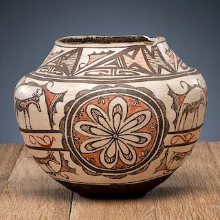 Zuni Polychrome Pottery Olla, Deaccessioned from the Cass County Historical Society, Minnesota