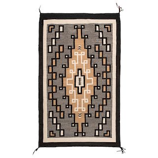 Navajo Two Grey Hills Weaving / Rug, Proceeds to be Donated to the ATADA (Antique Tribal Art Dealers Association), Legal Fund