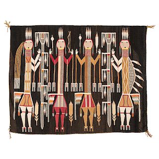 Navajo Pictorial Weaving with Holy People from the Nightway, From The Harriet and Seymour Koenig Collection, NY (Rug)